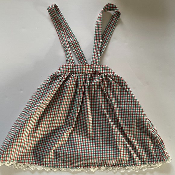 NWOT Bobo Choses Gingham Suspender Skirt, 6-7 years - Picture 1 of 9